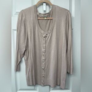 14 & Union 3x Nude Pink Button Front Cardigan